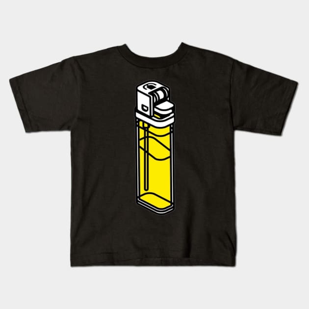 Yellow bic lighter - Digital drawing - Colour Kids T-Shirt by euror-design